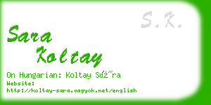 sara koltay business card